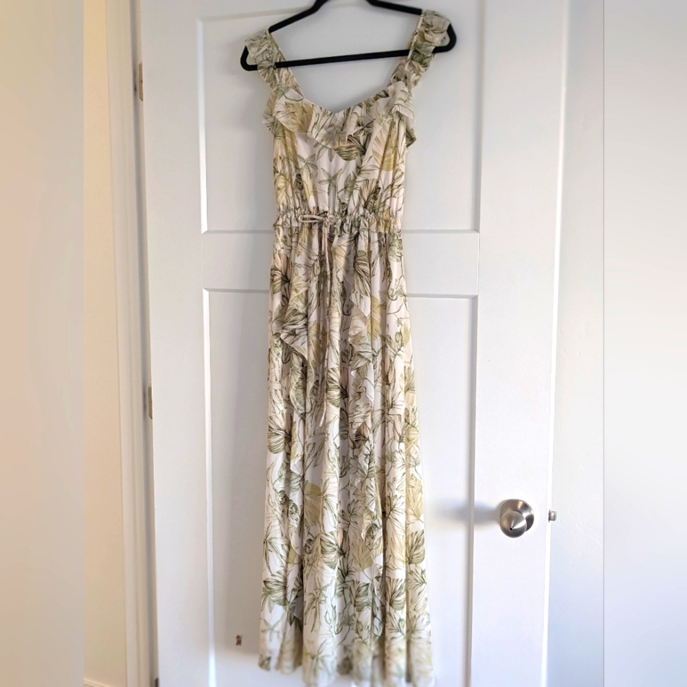 Gal Meets Glam Isabella Floral Ruffle Maxi Crossback Dress Size 4